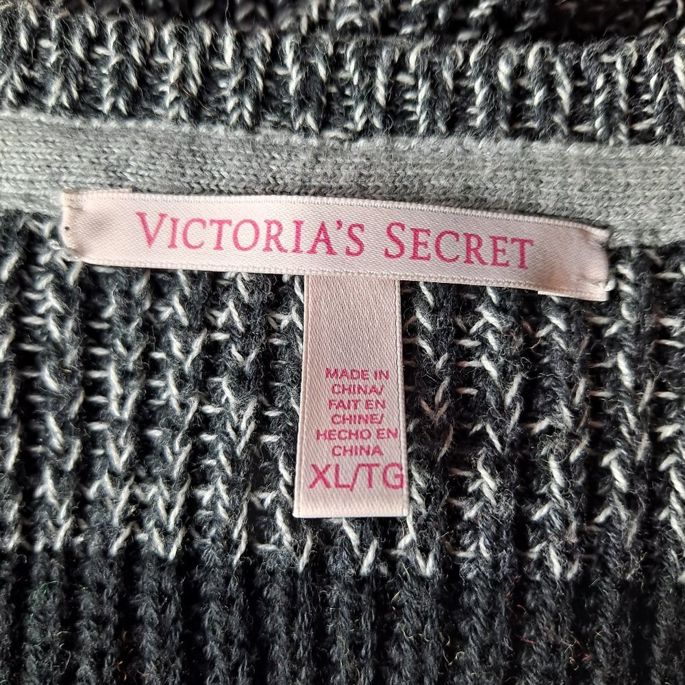 Victoria's Secret Black Striped Sweater Sz XL/TG - Picture 6 of 7